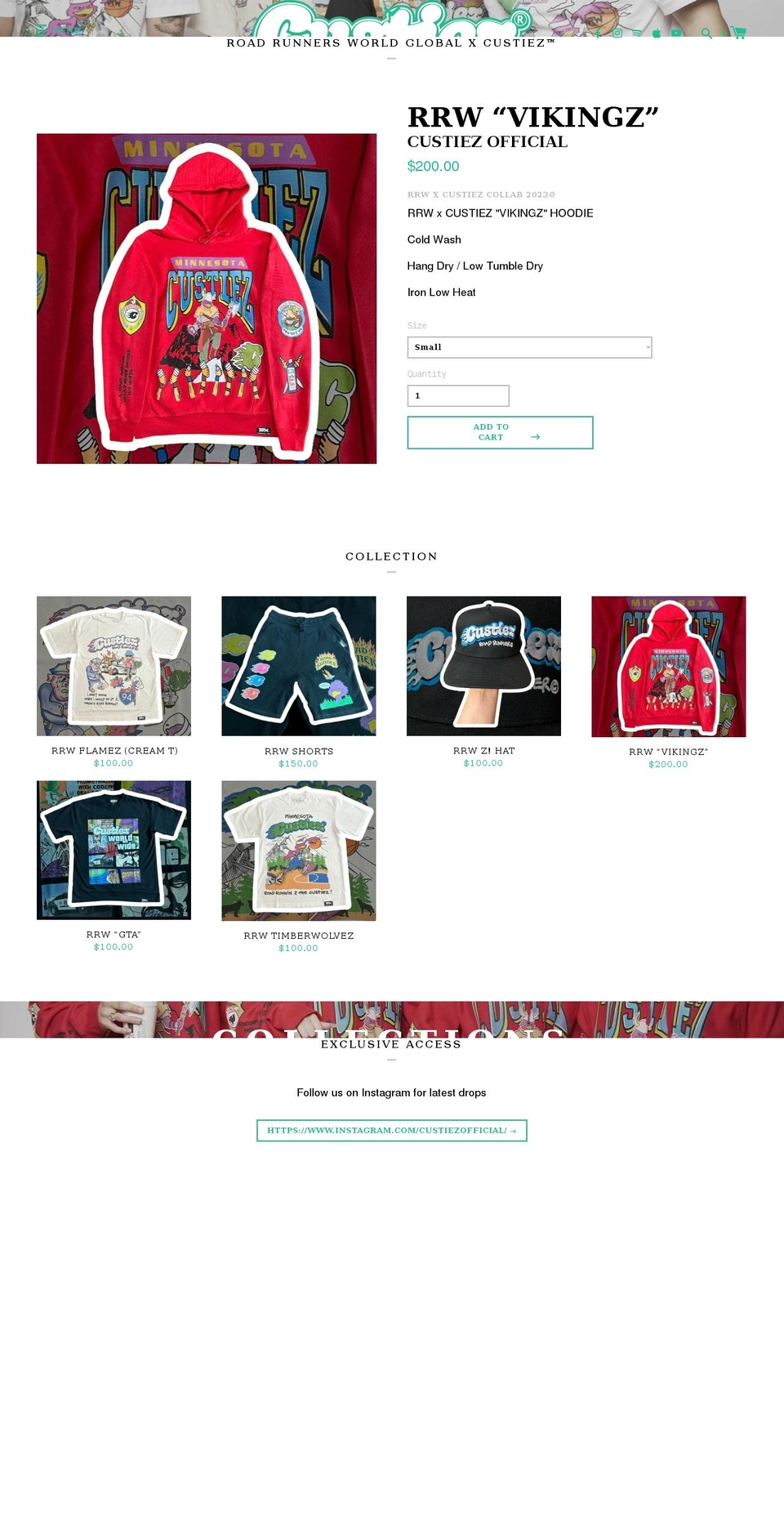 custiezofficial.com shopify website screenshot