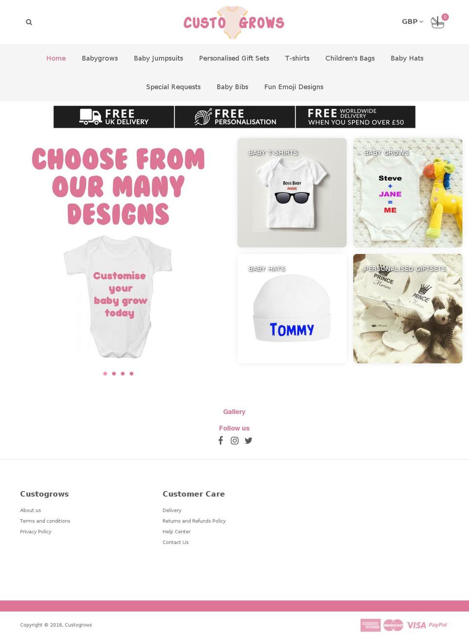 custo-grows.com shopify website screenshot