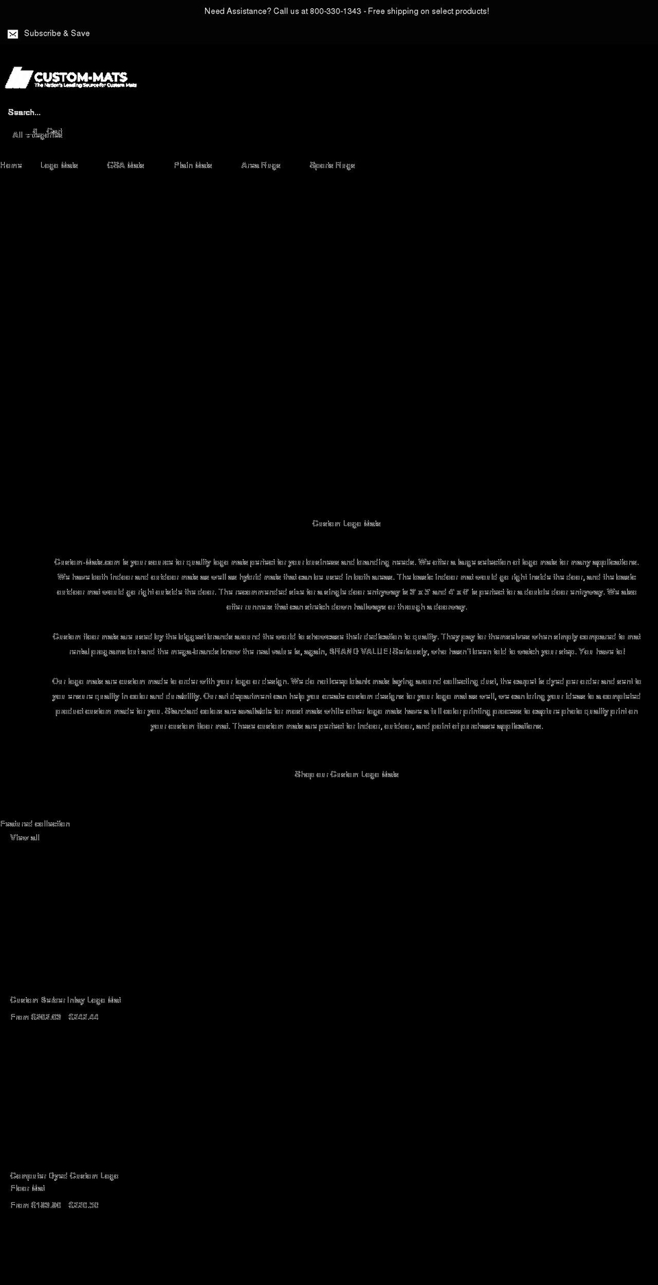 custom-mats.com shopify website screenshot