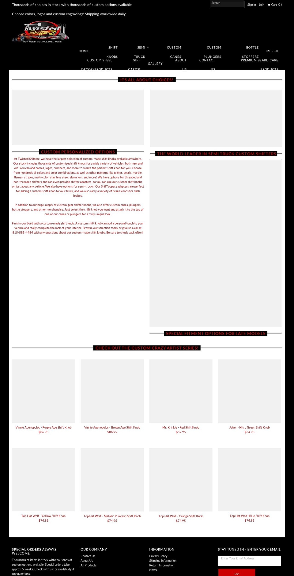 custom-truck-shifters.com — Shopify storefront screenshot