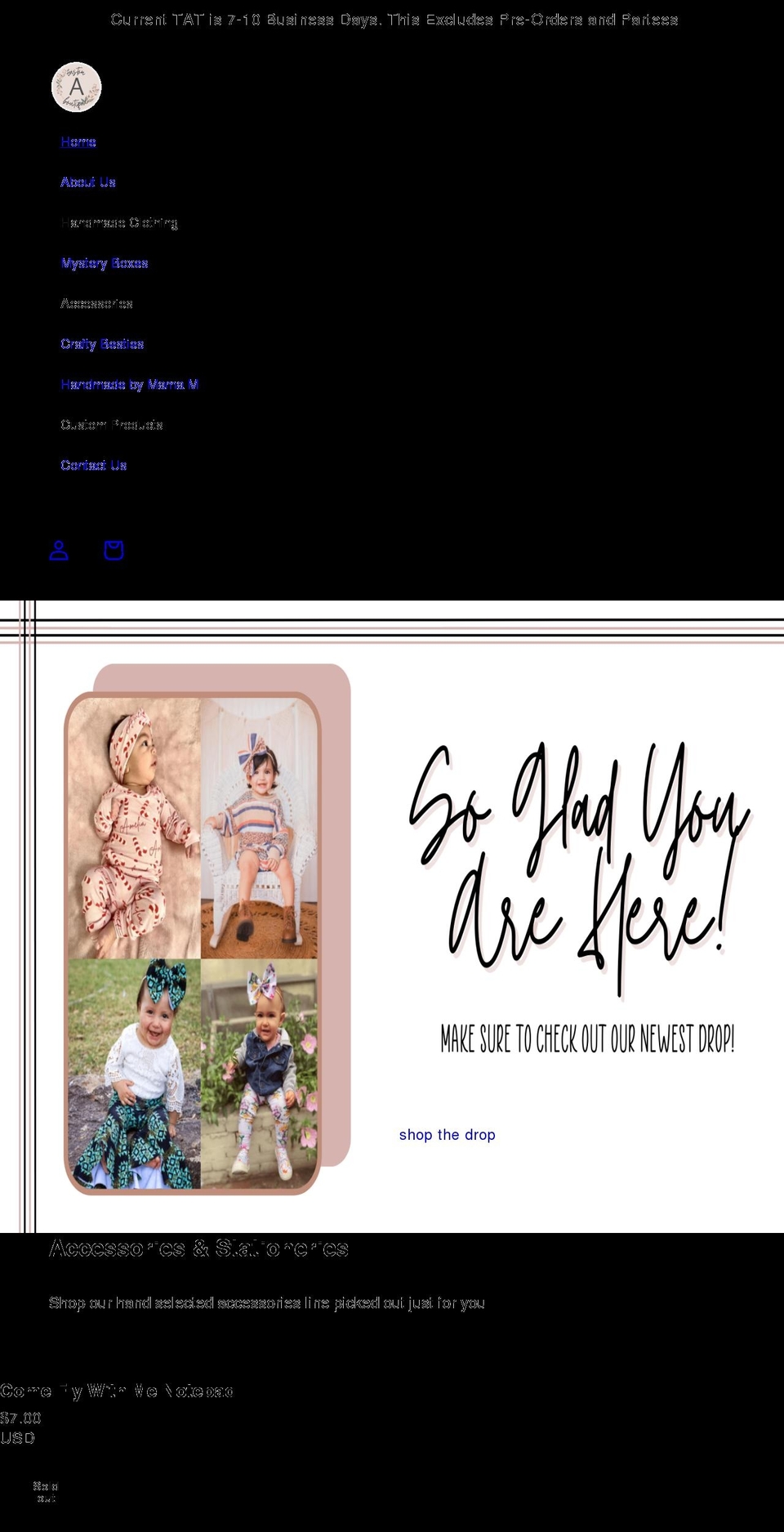 customaboutique.com shopify website screenshot