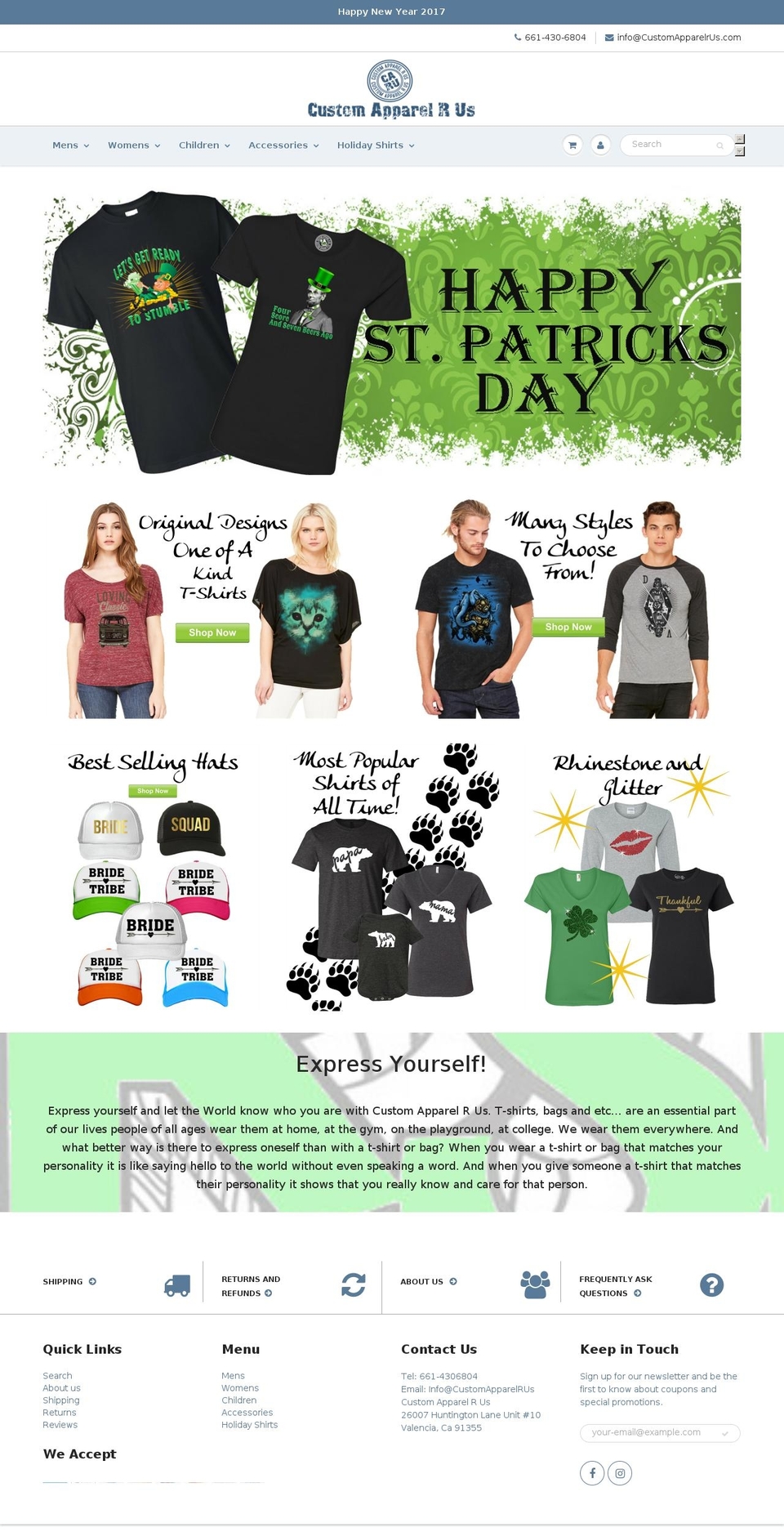 customapparelrus.com shopify website screenshot