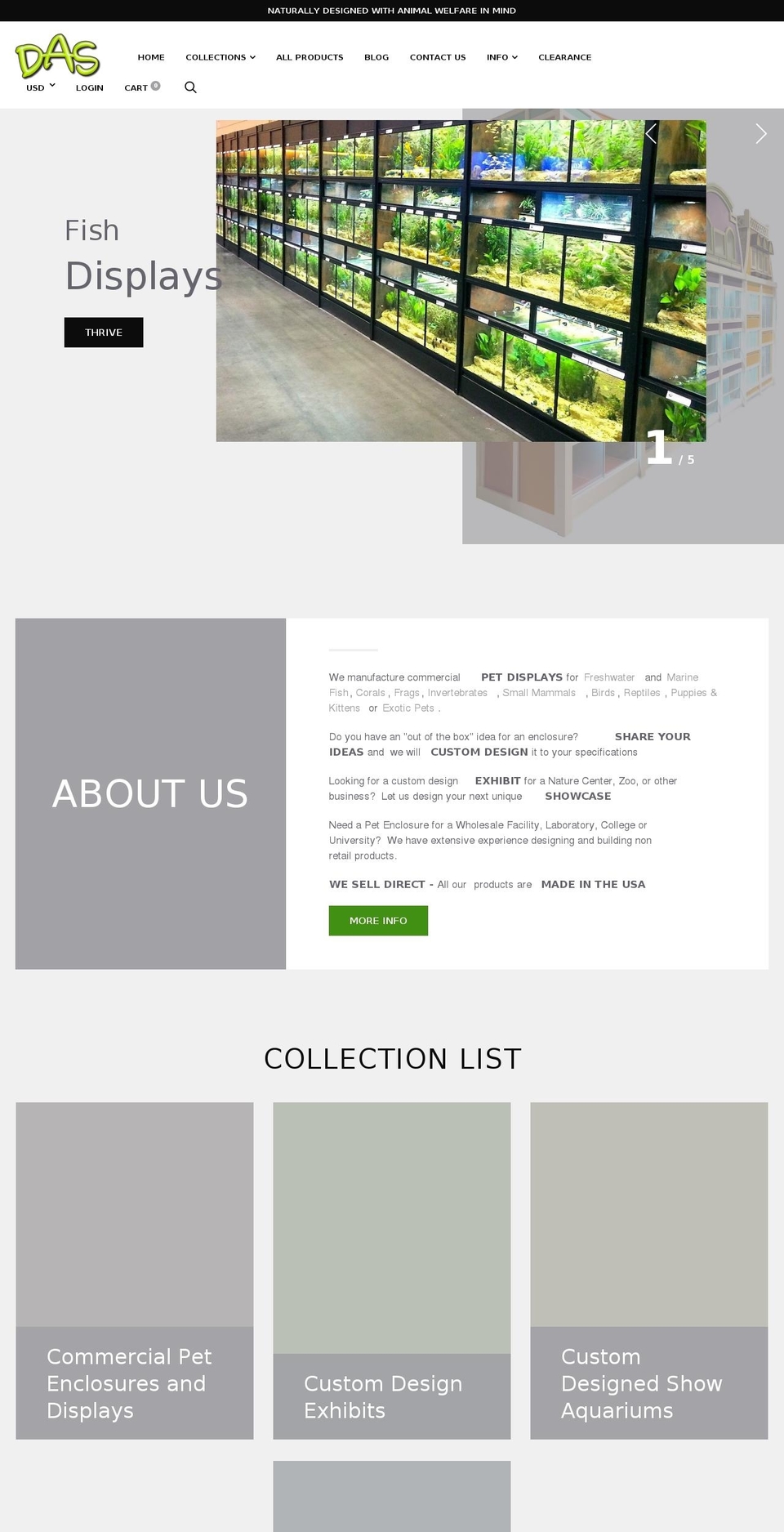 customaquariums.fish shopify website screenshot