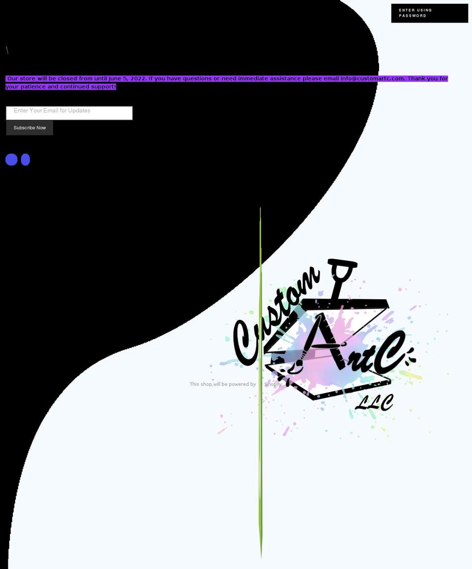 customartc.com shopify website screenshot