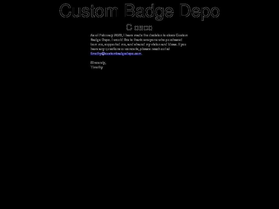custombadgedepo.com shopify website screenshot