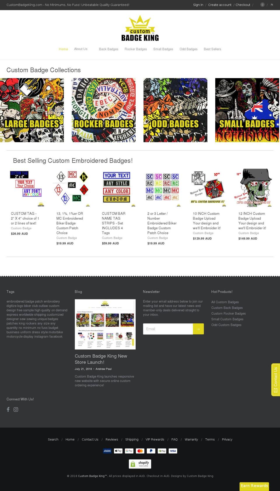 custombadgeplace.com — Shopify storefront screenshot