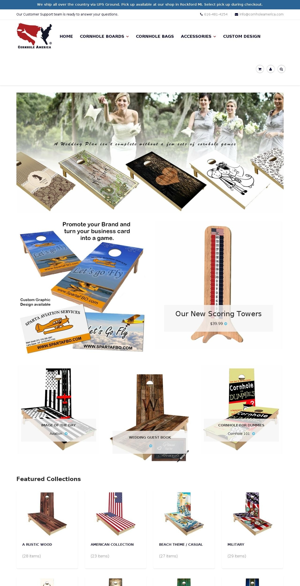 Cornhole America Shopify theme site example custombagtoss.com