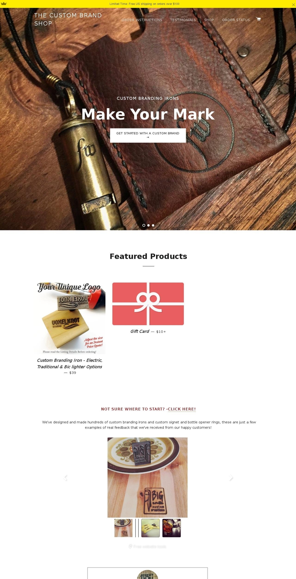 custombrandshop.com shopify website screenshot