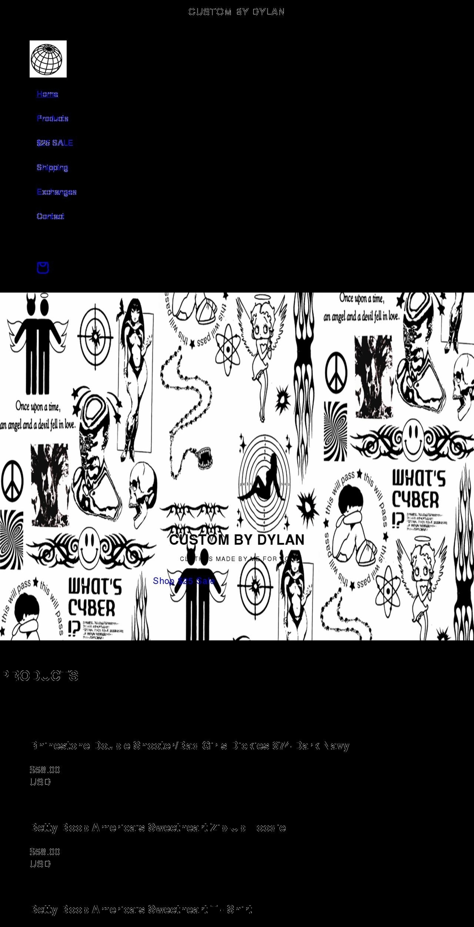 custombydylan.com shopify website screenshot