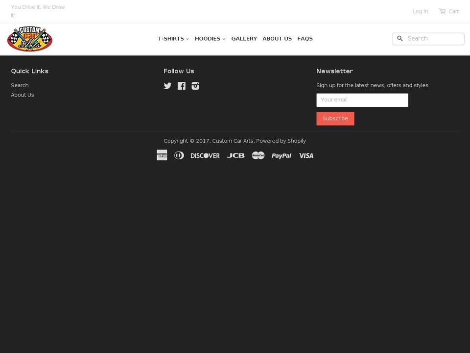 customcararts.com shopify website screenshot