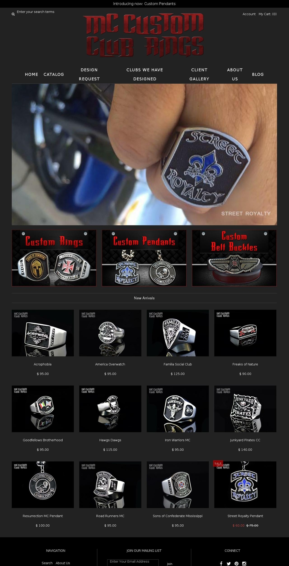 customcarclubrings.com shopify website screenshot