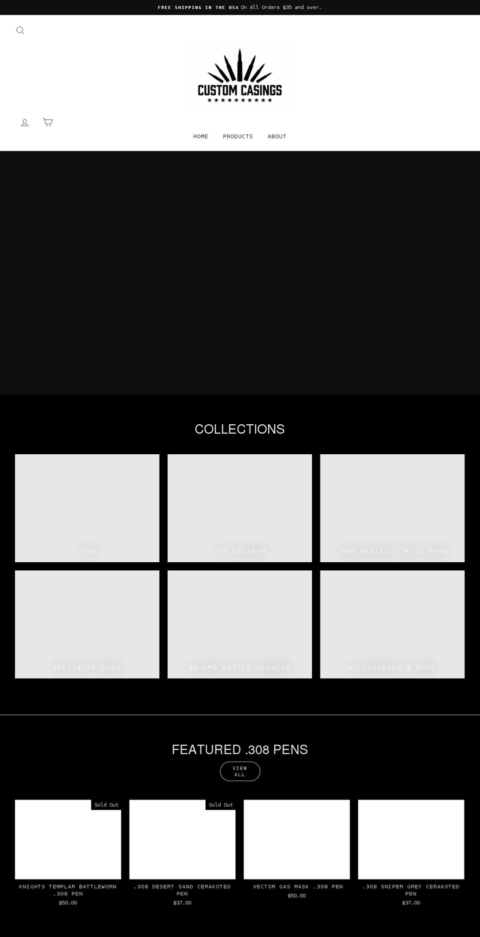 customcasingsmt.com shopify website screenshot