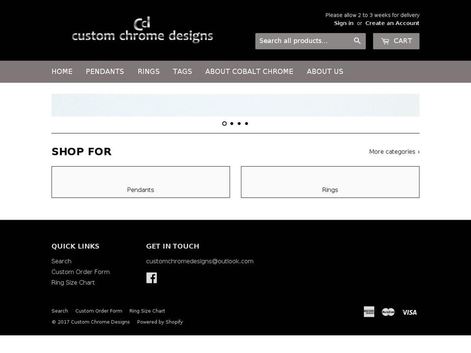 customchromedesigns.com shopify website screenshot