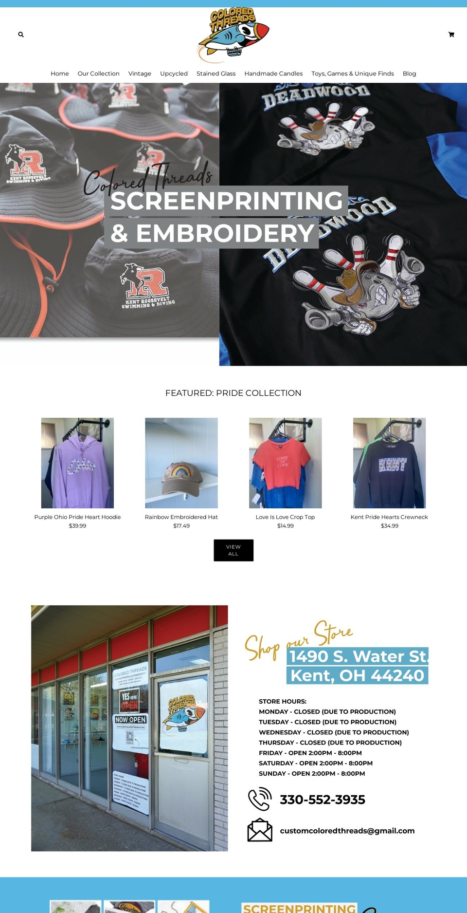 customcoloredthreads.com shopify website screenshot