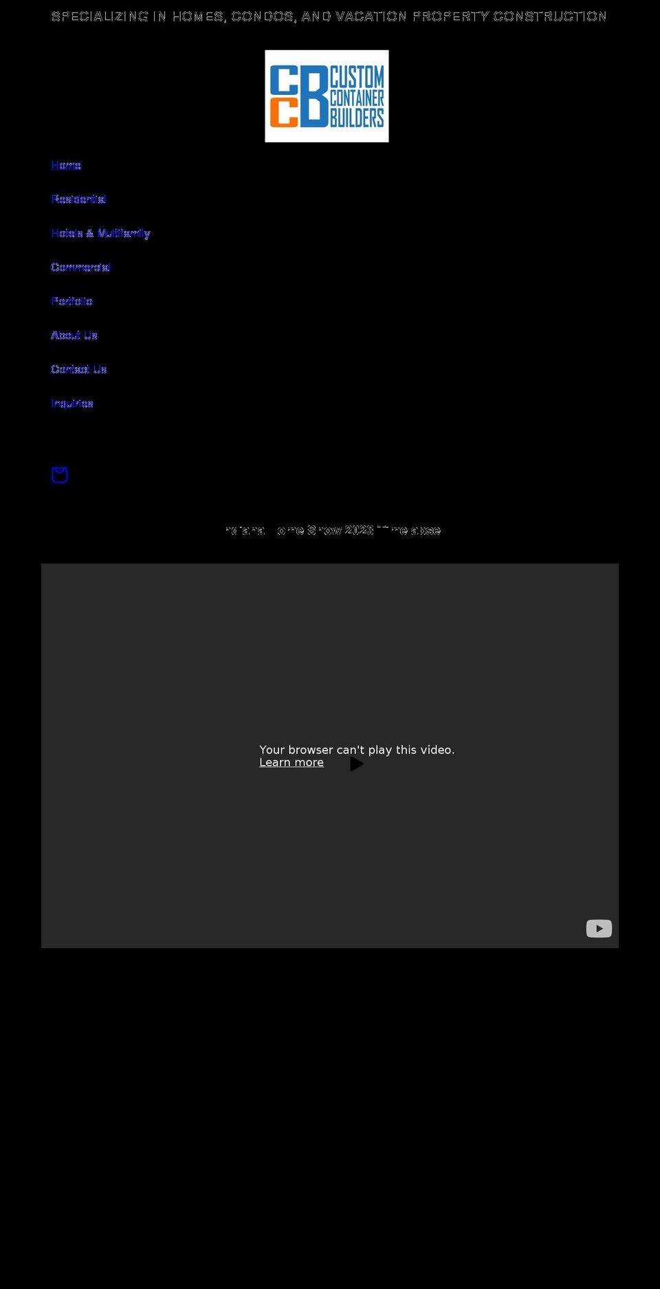 customcontainerbuilders.com shopify website screenshot