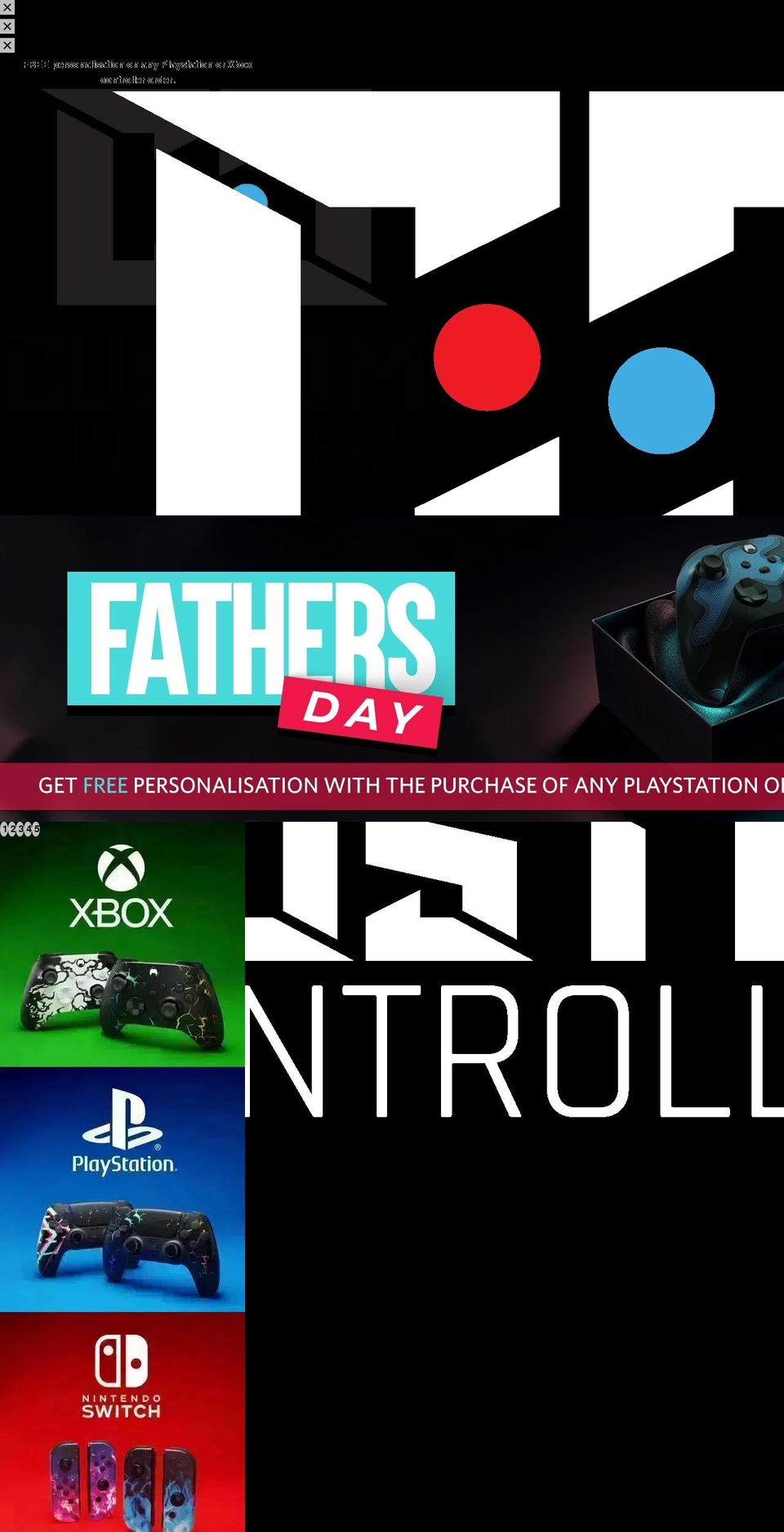 customcontrollers.com shopify website screenshot