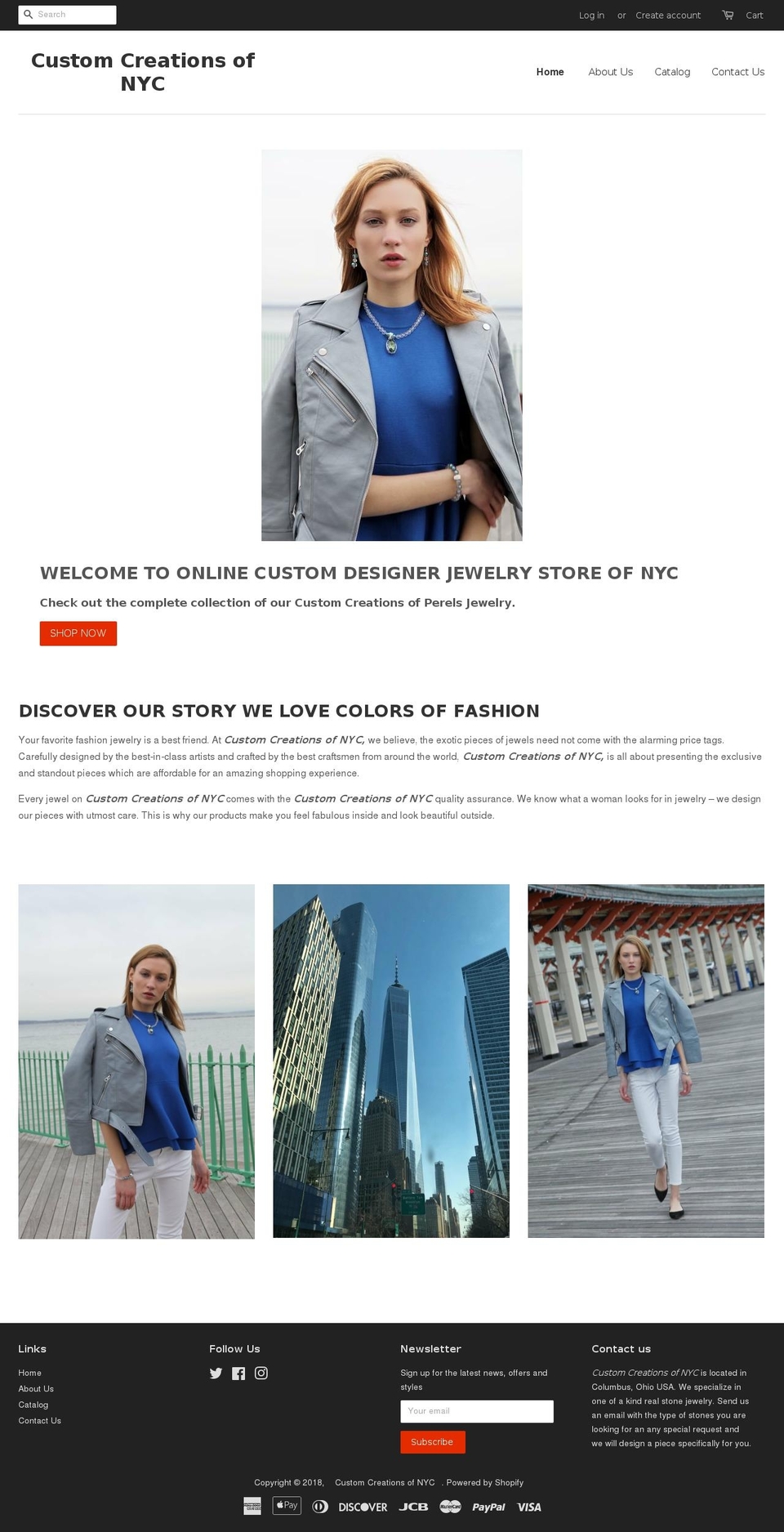 customcreationsofnyc.com — Shopify storefront screenshot