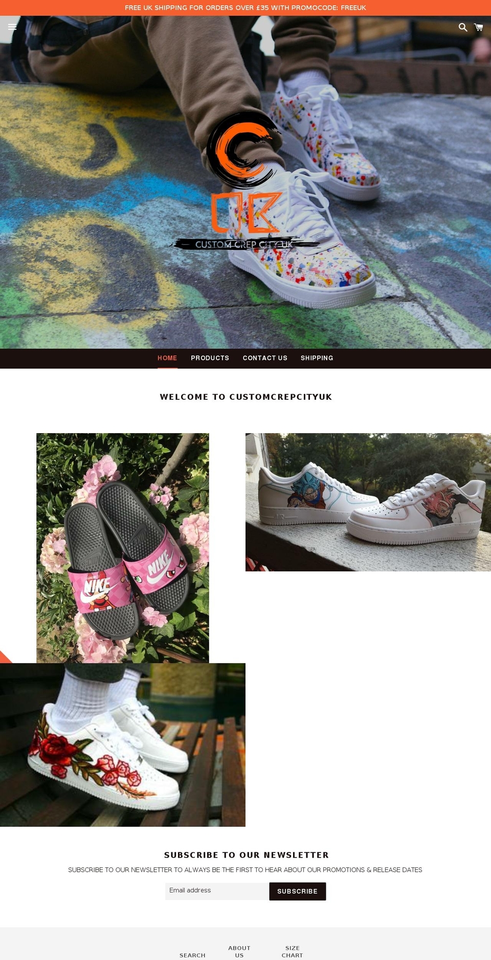 customcrepcityuk.com — Shopify storefront screenshot