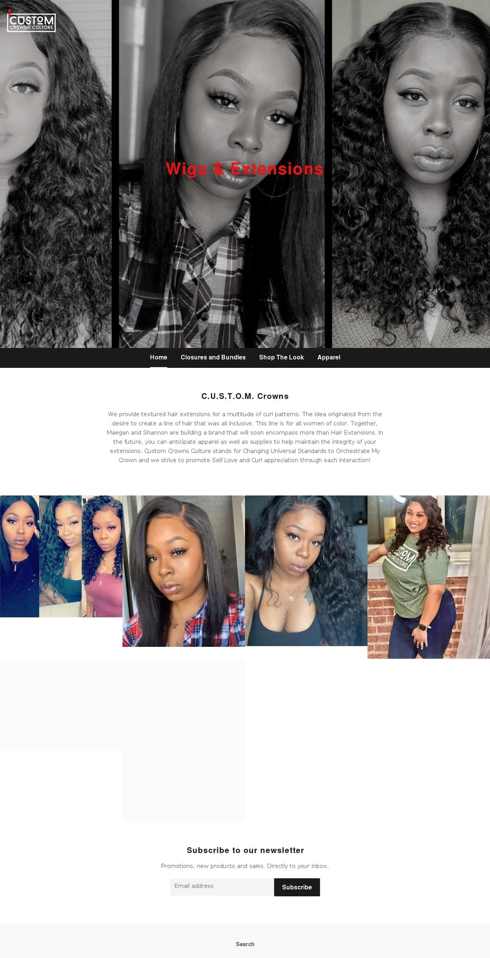 customcrownsculture.com shopify website screenshot