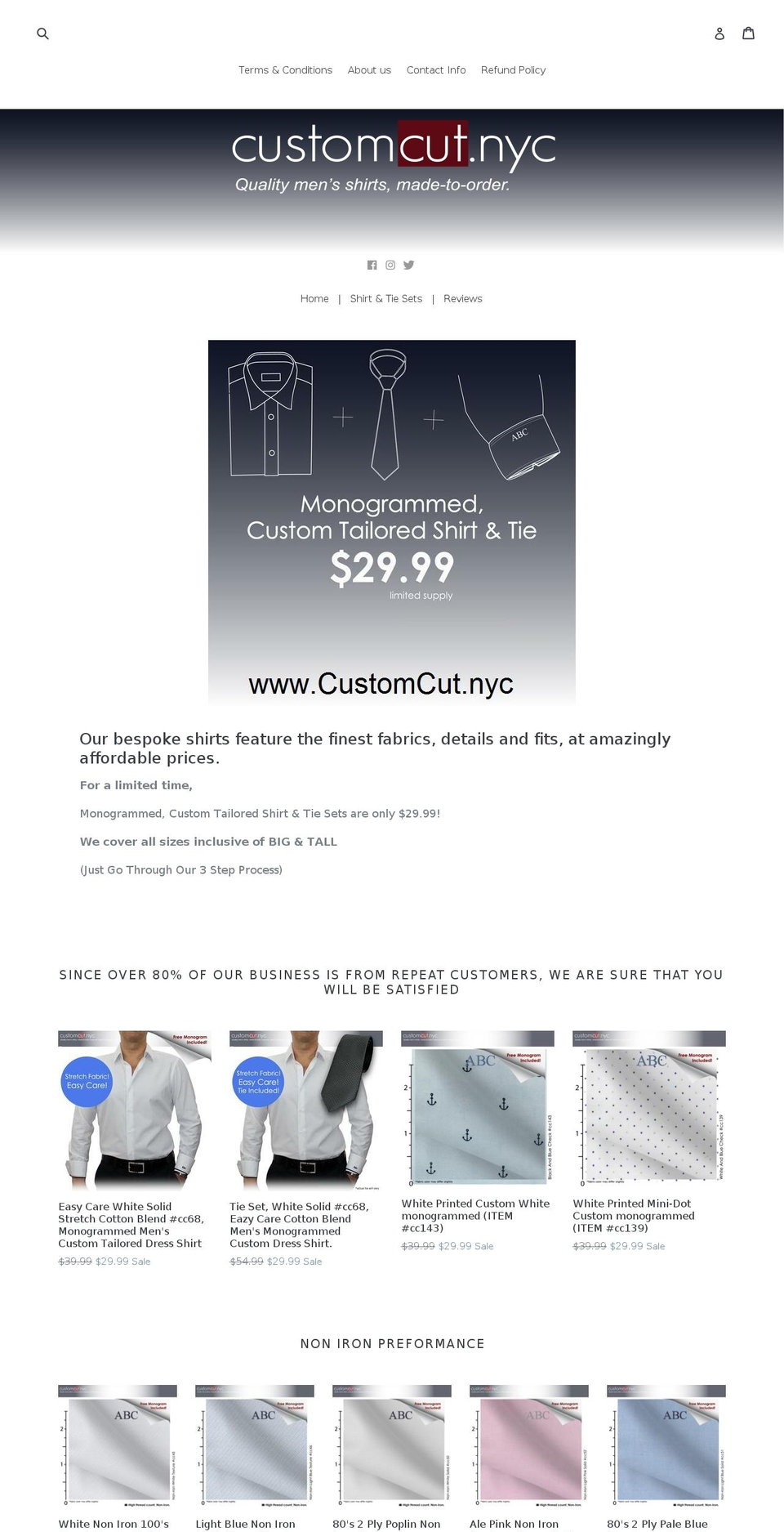 customcut.nyc shopify website screenshot