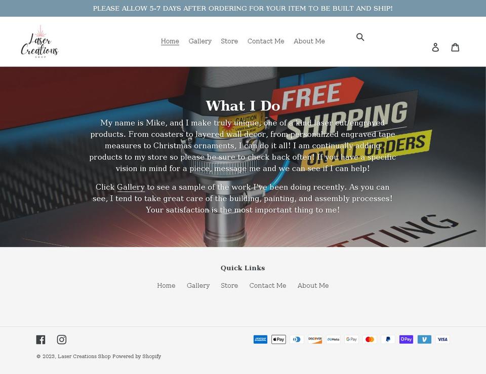 customcutsartwork.com shopify website screenshot