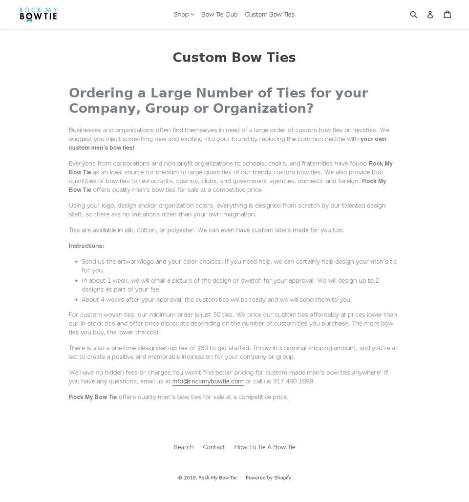 customdesignedbowties.com — Shopify storefront screenshot