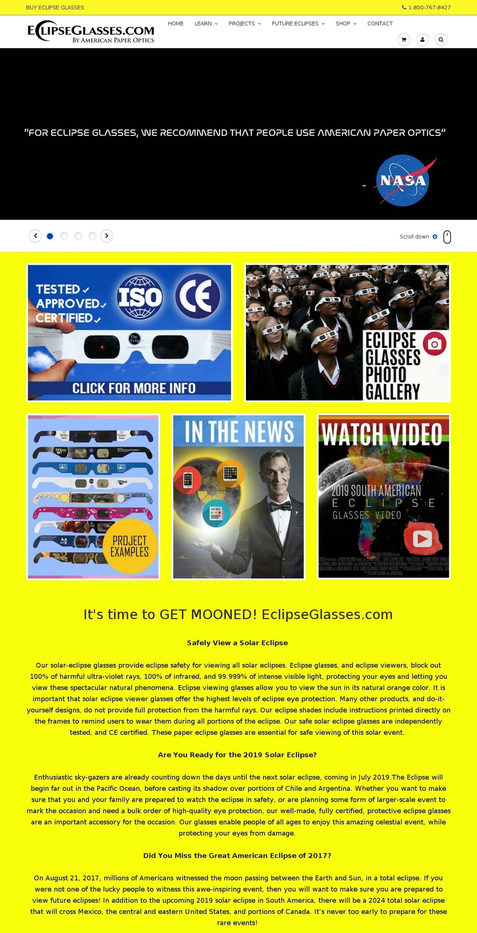 customeclipseglasses.com — Shopify storefront screenshot