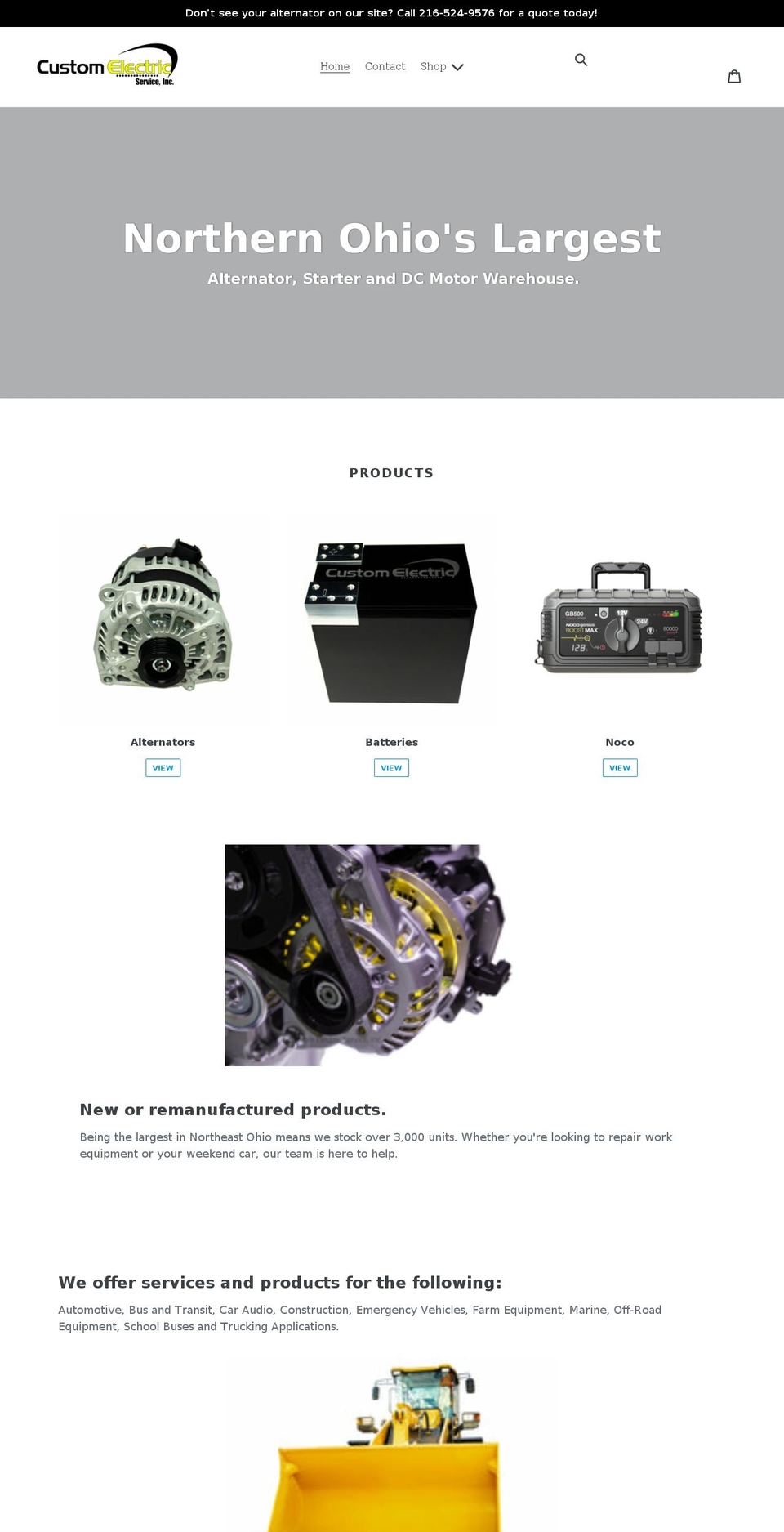 customelectricservice.com shopify website screenshot