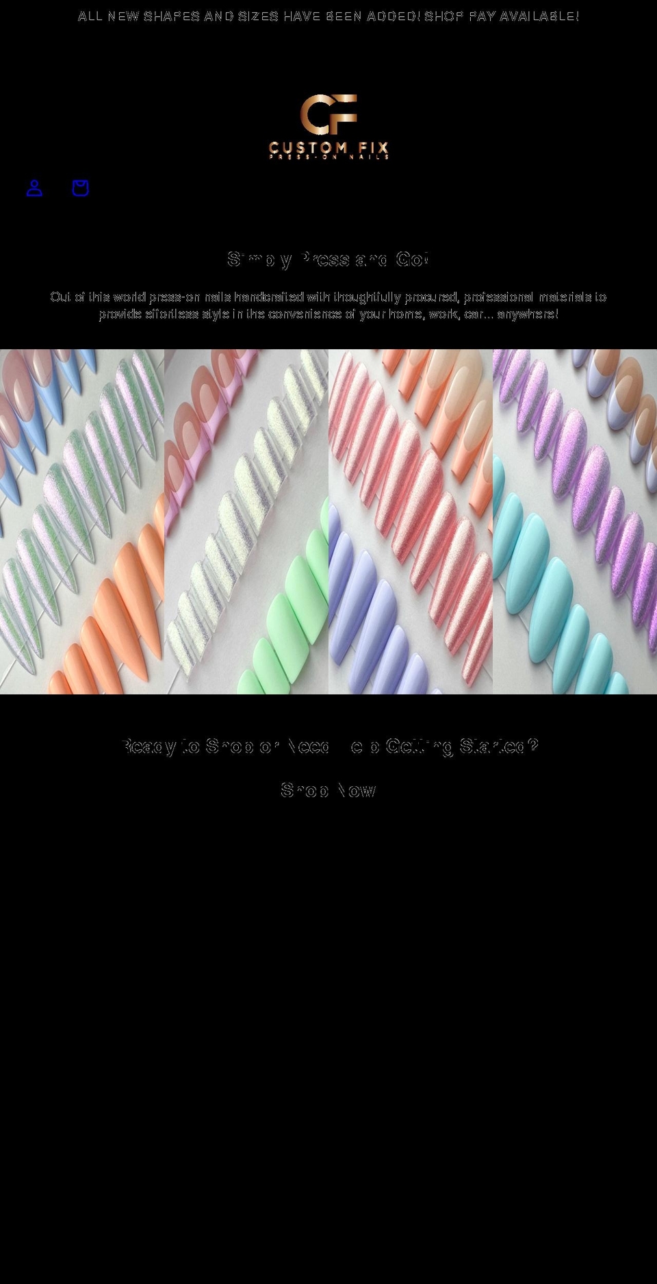 customfixnails.com shopify website screenshot