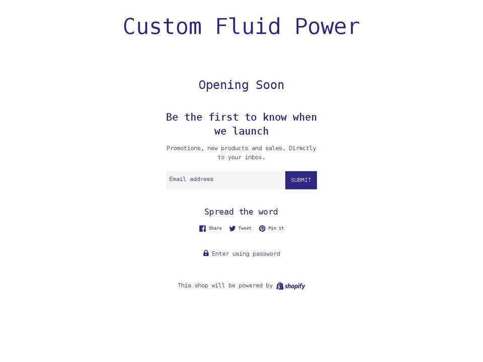 customfluidpower.co.uk shopify website screenshot