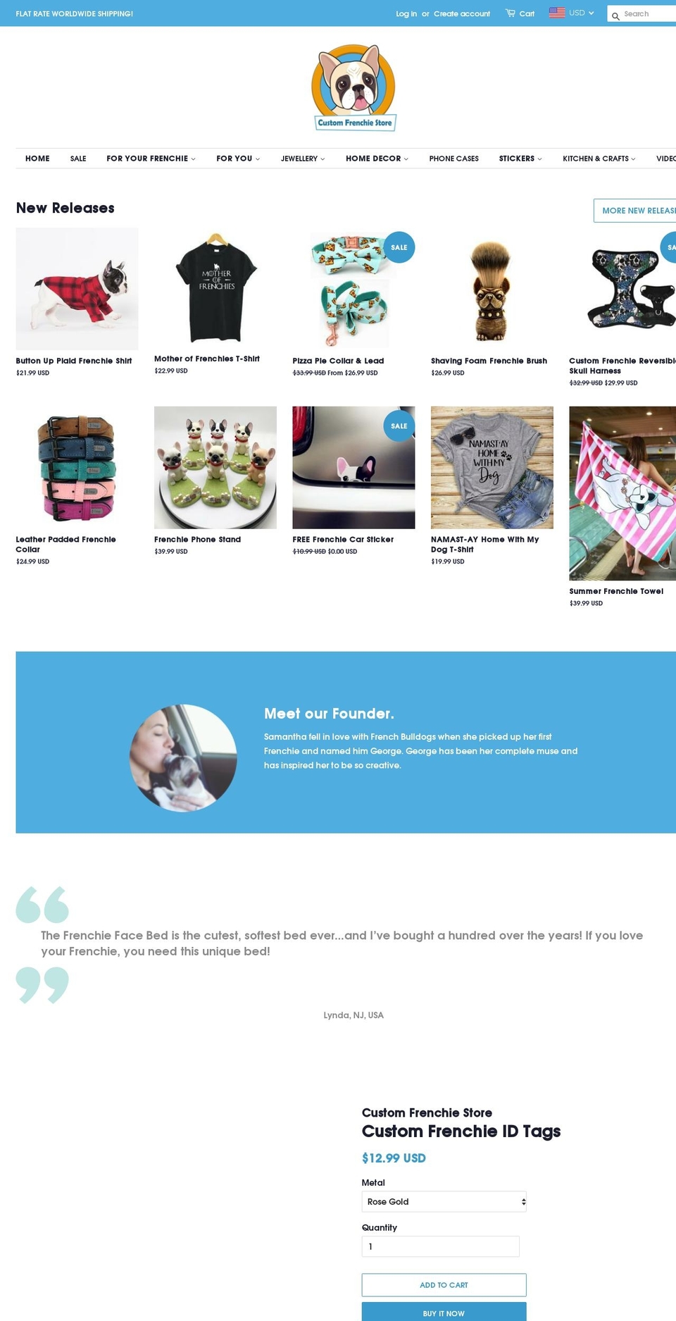 customfrenchiestore.com shopify website screenshot
