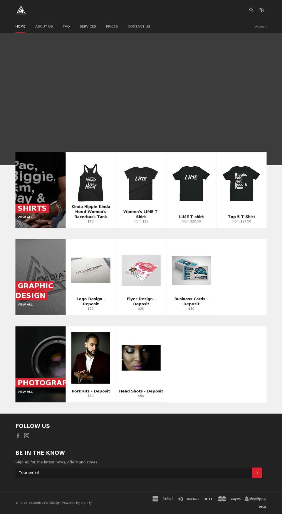 customgfxdiazign.com — Shopify storefront screenshot