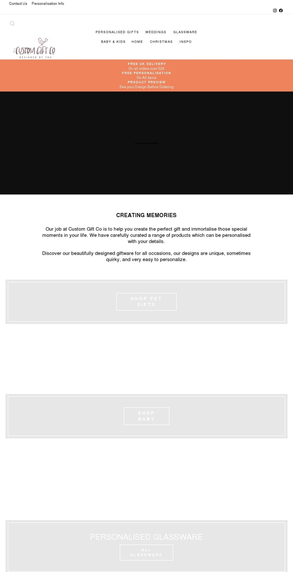 customgiftco.com shopify website screenshot