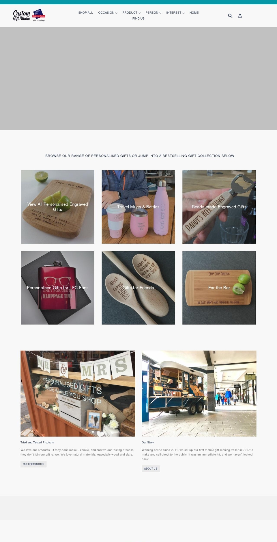 customgiftstudio.com — Shopify storefront screenshot