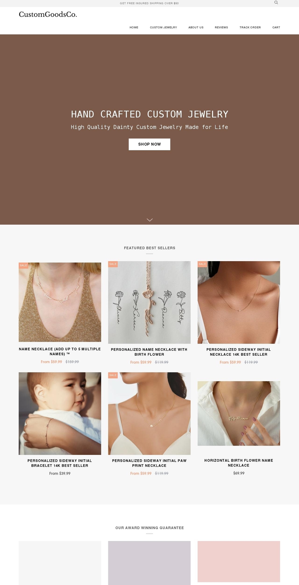 customgoods.co shopify website screenshot