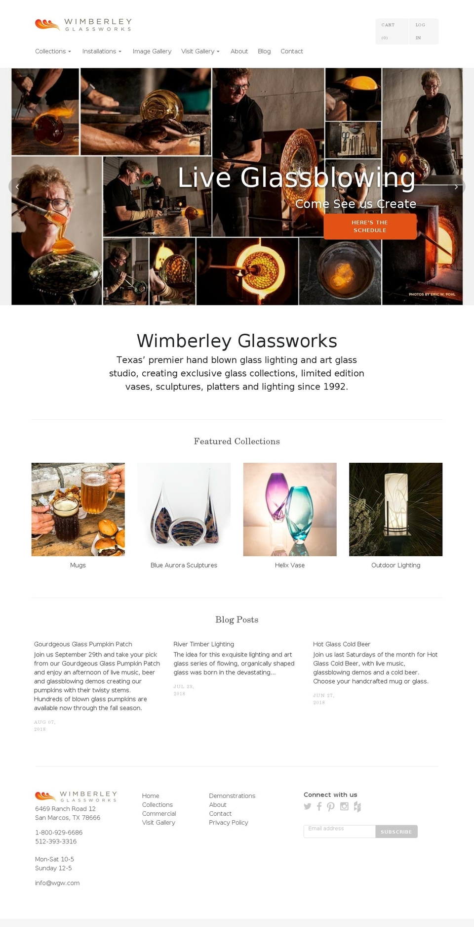 customhandblownwallsconces.com — Shopify storefront screenshot