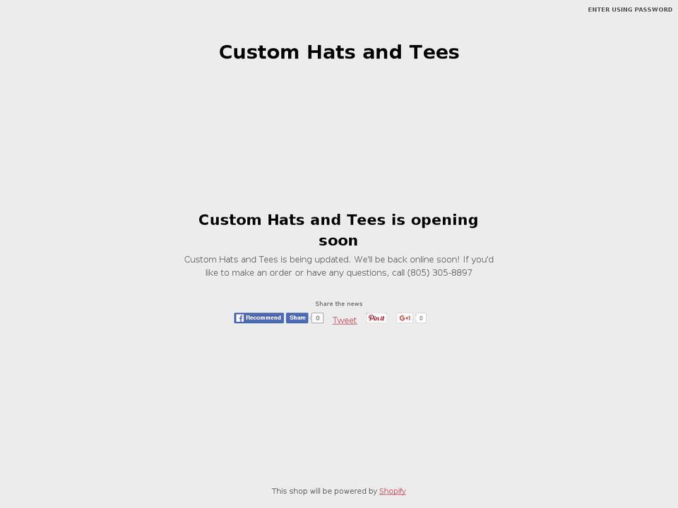 customhatsandtees.com shopify website screenshot