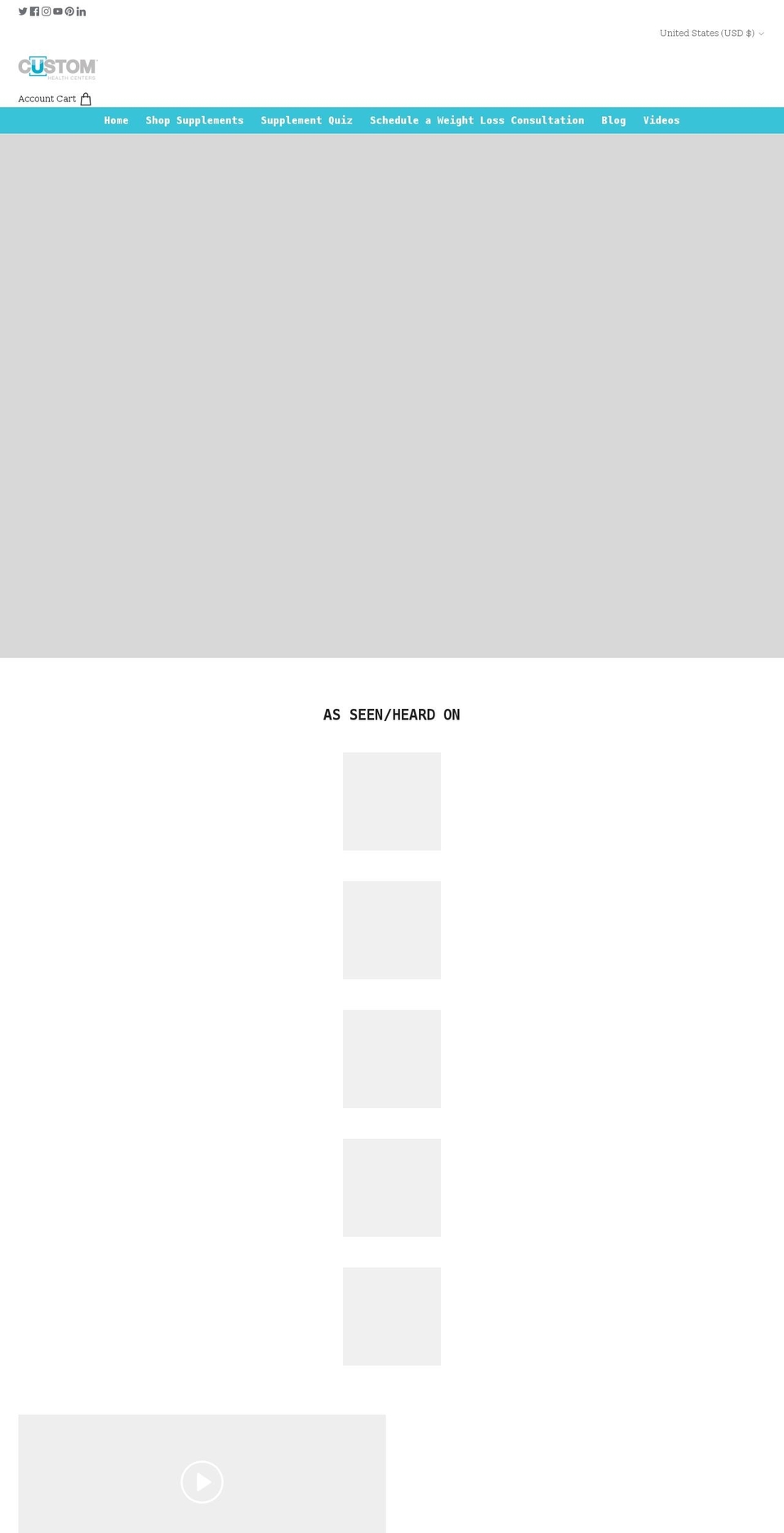 customhealthcenters.com shopify website screenshot