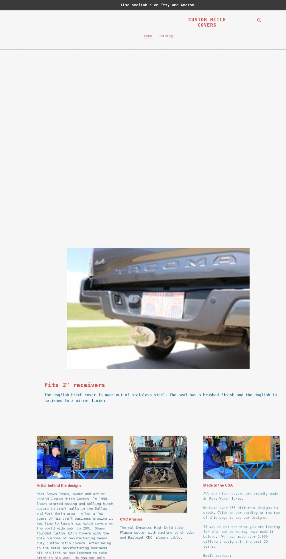customhitchcovers.com shopify website screenshot