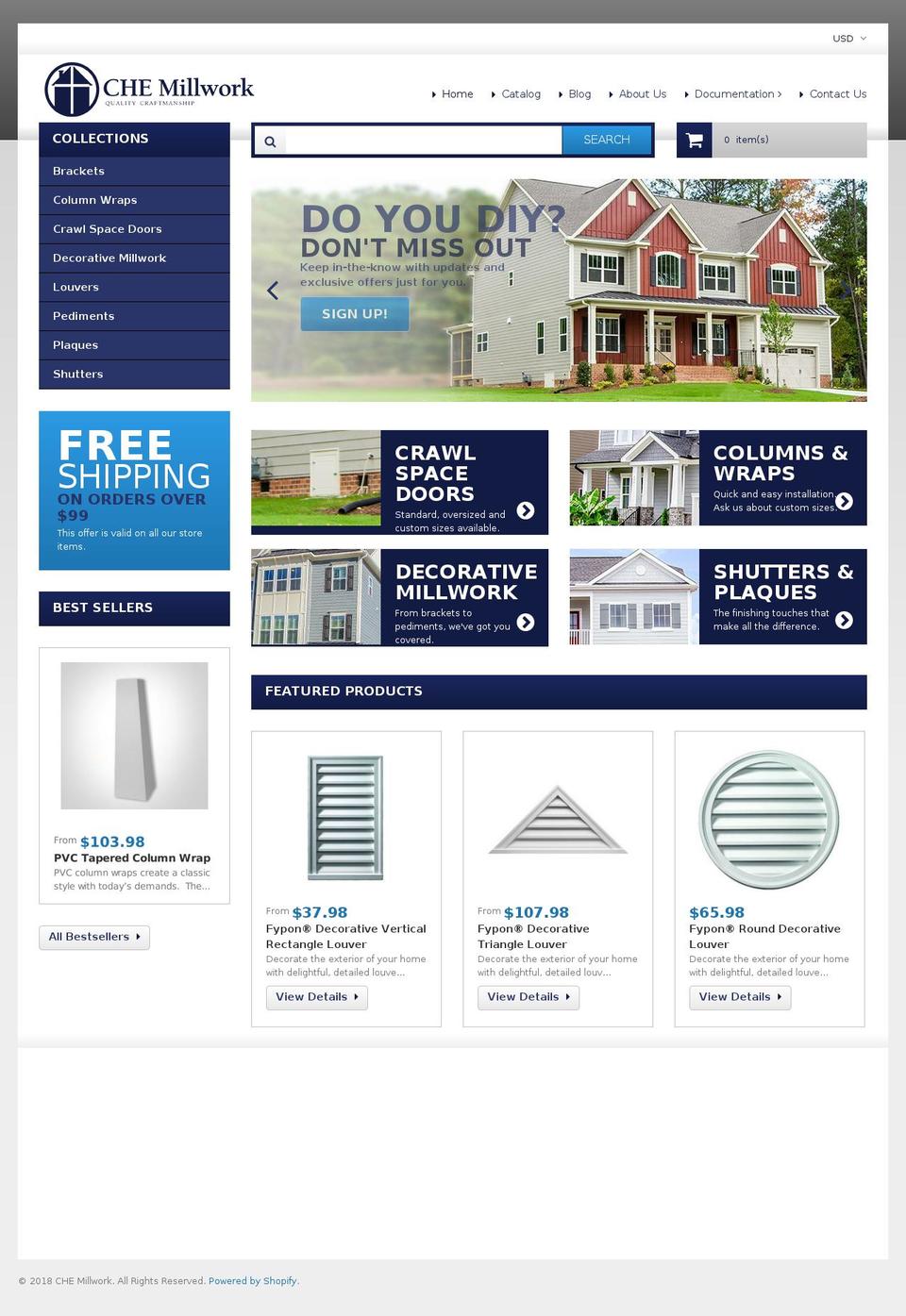 theme091 Shopify theme site example customhomeexteriors.com