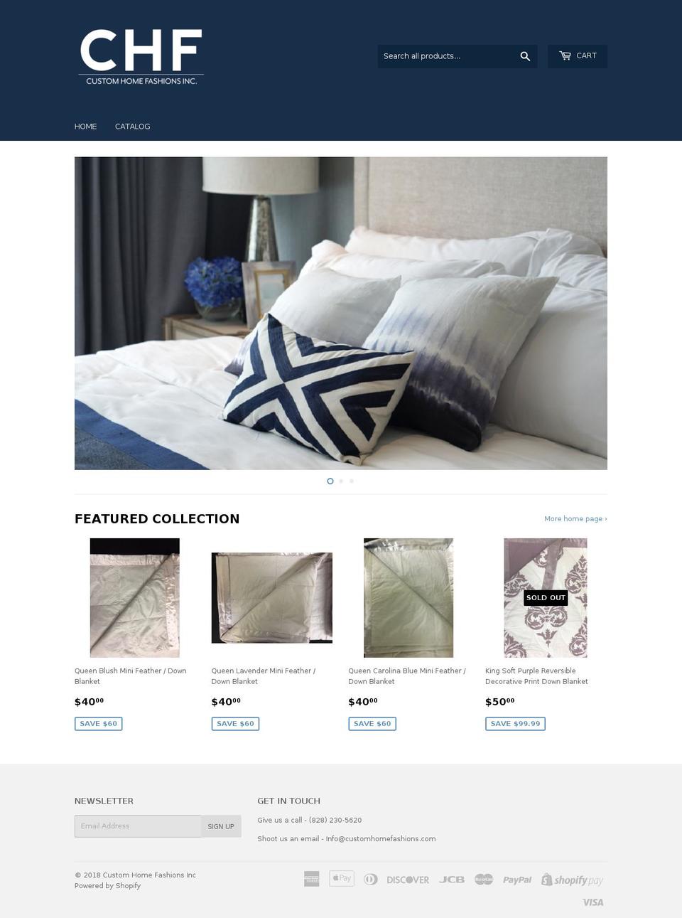 customhomefashions.com shopify website screenshot