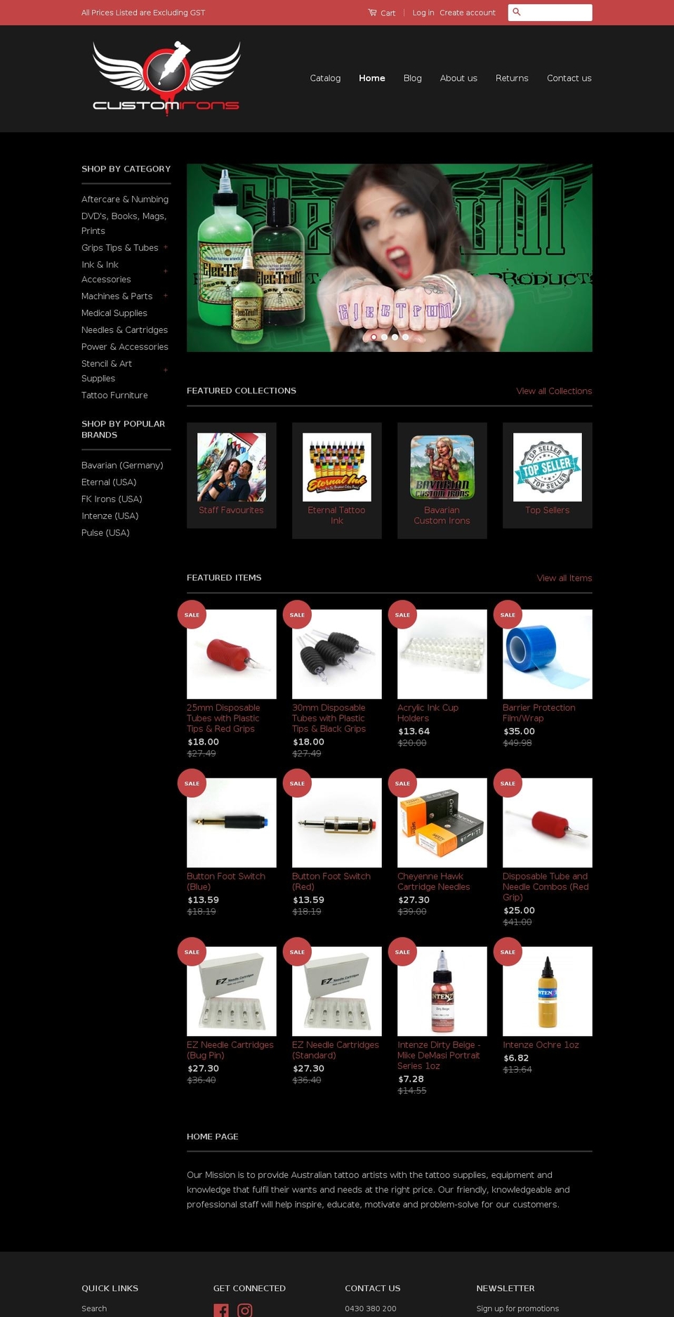 customirons.net shopify website screenshot