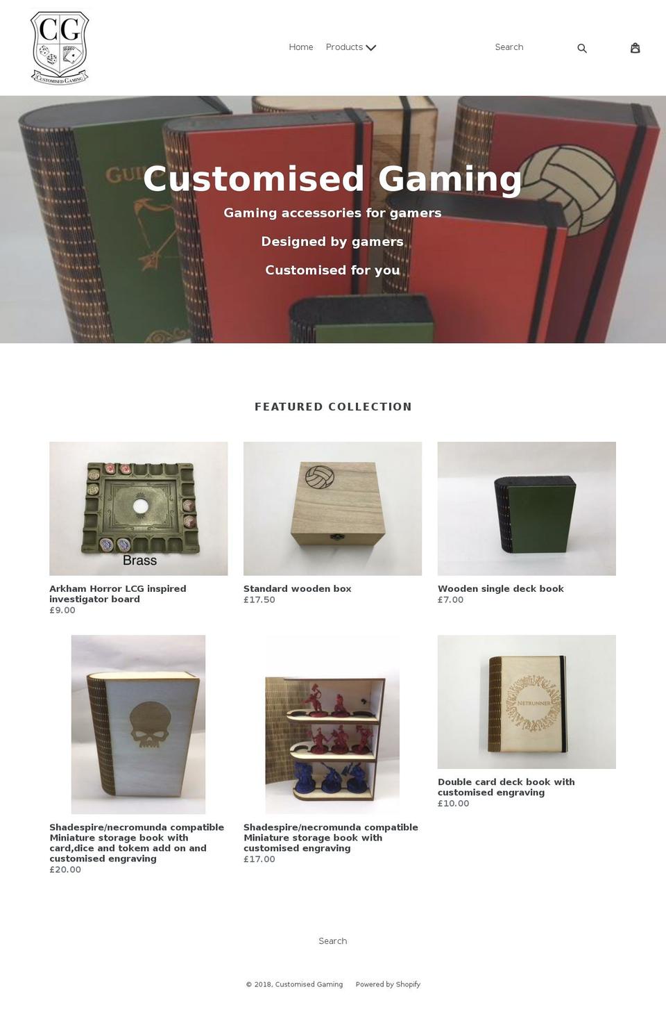 customisedgaming.com — Shopify storefront screenshot