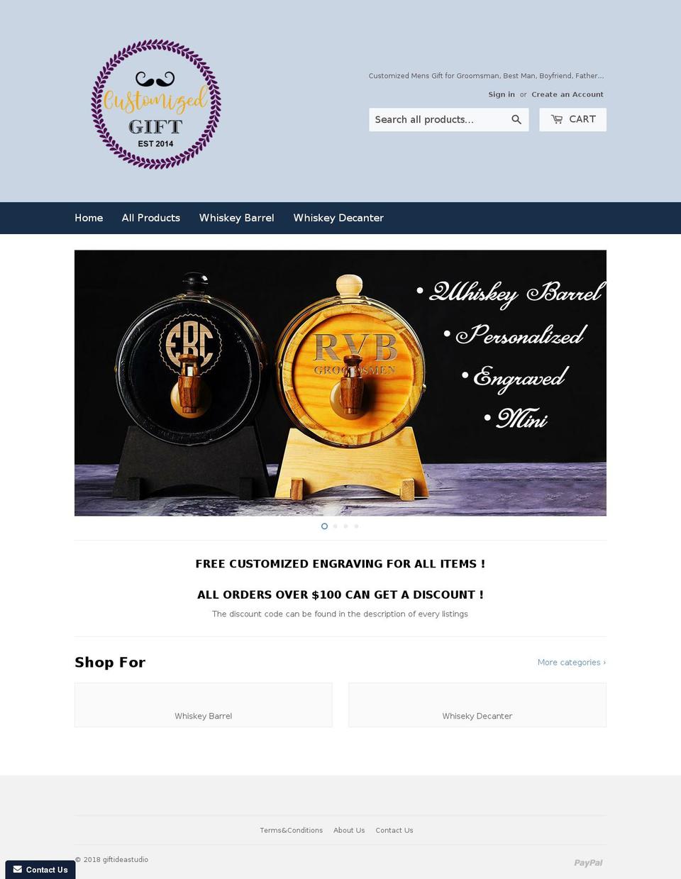 customizedgift.net shopify website screenshot