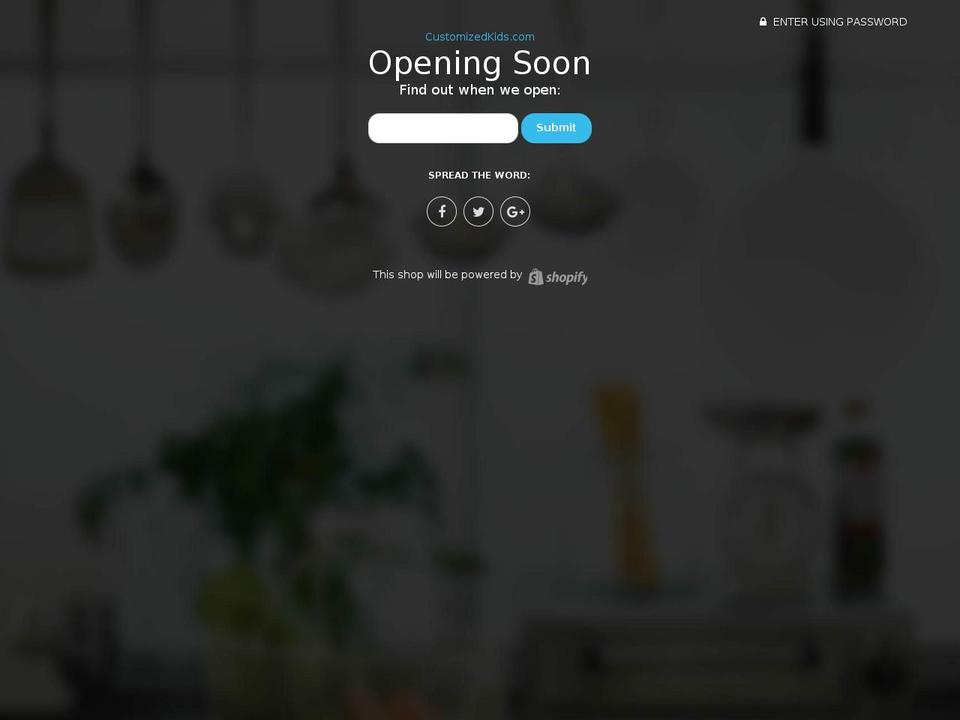 customizedkids.com — Shopify storefront screenshot