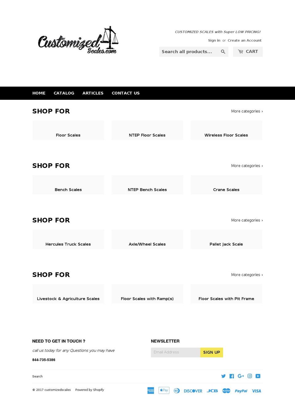 customizedscales.com shopify website screenshot