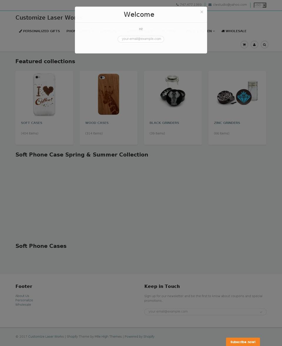 customizephonecase.com shopify website screenshot