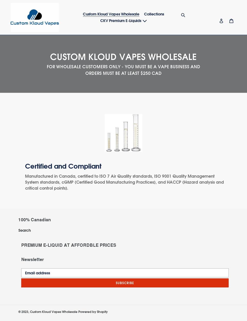 customkloudvapes.com shopify website screenshot
