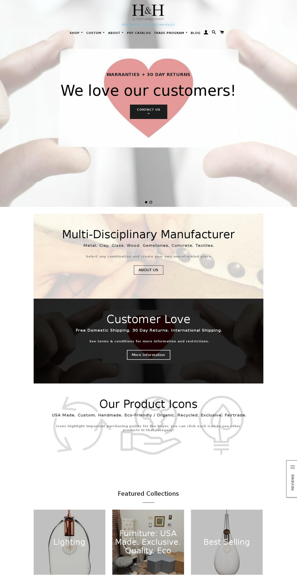 customlightingonline.com shopify website screenshot