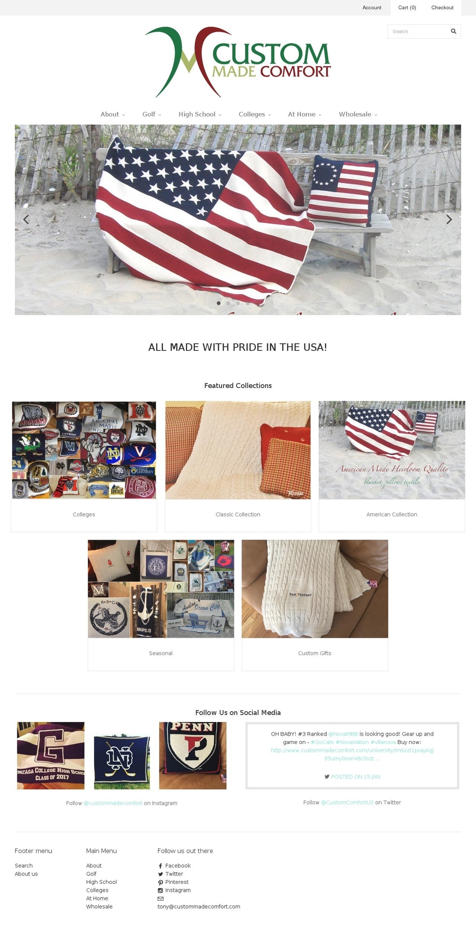 custommadecomfort.com shopify website screenshot